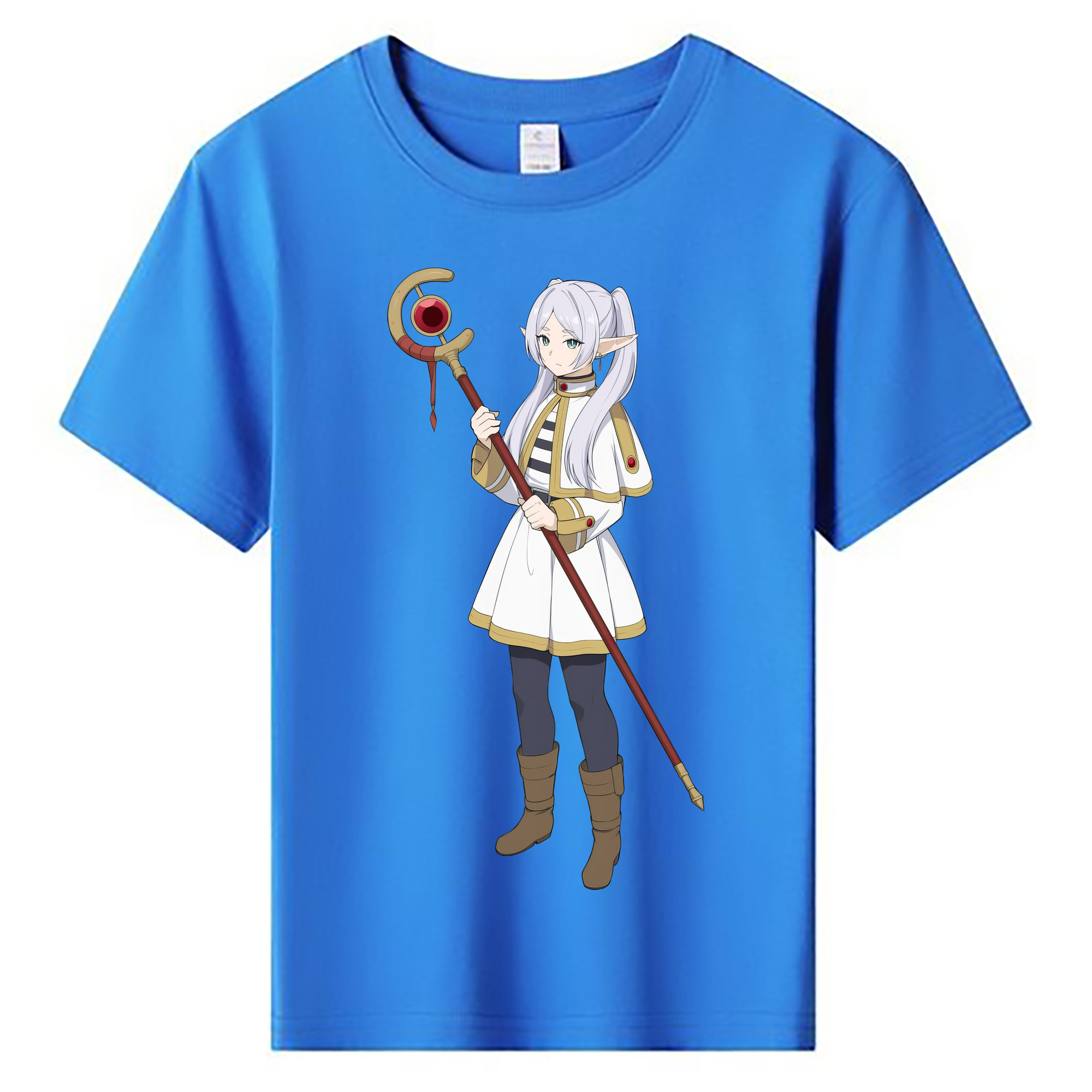 （画像用） 葬送のフリーレン Frieren 綿100％キッズTシャツ（フロントプリント）